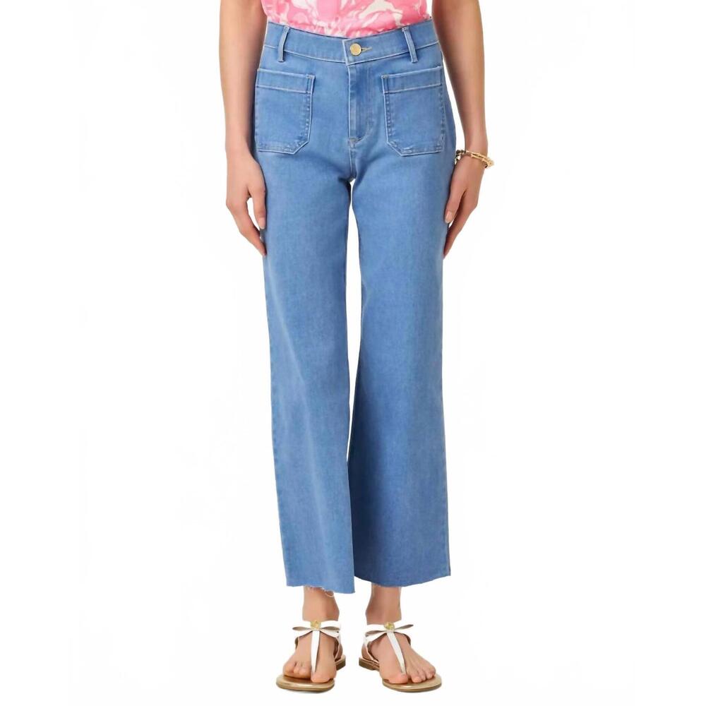NEW LILLY PULITZER harleen high rise crop jean in rosanna wash - Picture 1 of 8
